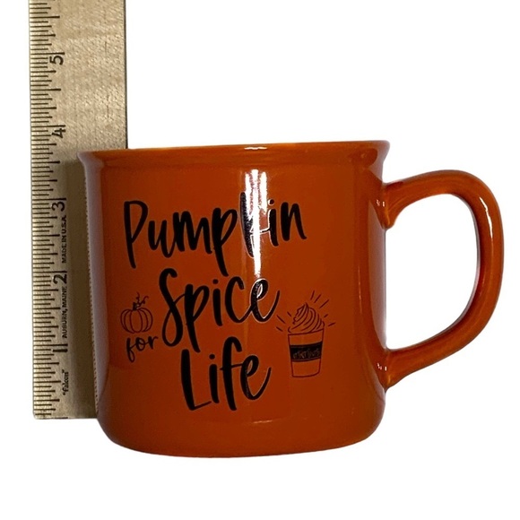 Autumn Pumpkin Spice Mug Harvest Orange Gingham Plaid Check Novelty Quote - Picture 8 of 12